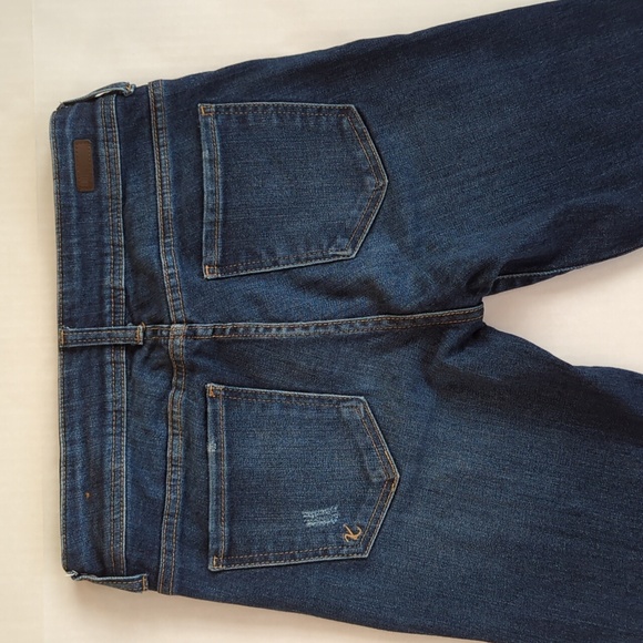 Kut from the Kloth Cameron Straight Leg Distressed Rolled Hem Jeans 4 Blue - Picture 6 of 16